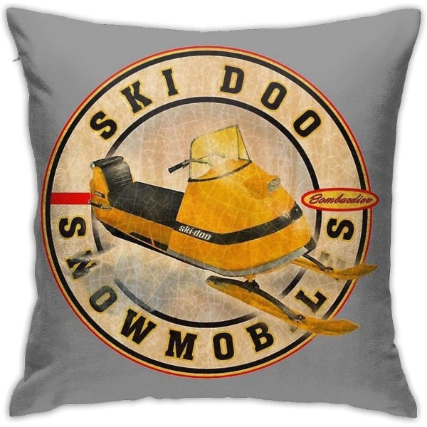 Vintage Ski-doo Snöskotrar Kudde Cover Case för soffa sovrum 18"x18"