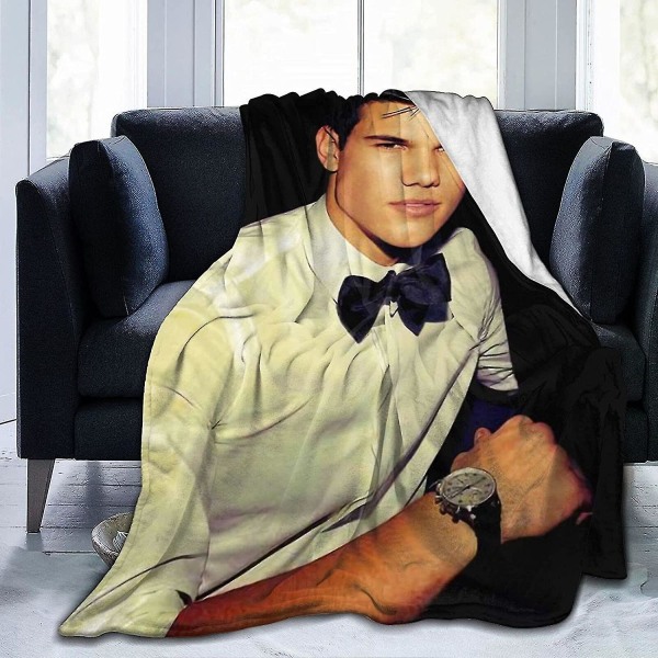 Taylor Lautner filt Jacob Black Ultramjuk flanellfilt 3d- print Fluffig plyschfilt Sängkläder Inredning Sängfilt För Vardagsrum Sovrum Sovsal D 80x60in 200x150cm