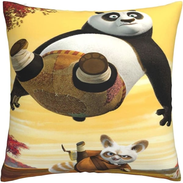 Kungfu Panda Mjuka kuddfodral 45 X 45 Cm Fyrkantiga kuddfodral Bekväma dekorativa kuddfodral Lyxigt cover för soffa sovrum med inv