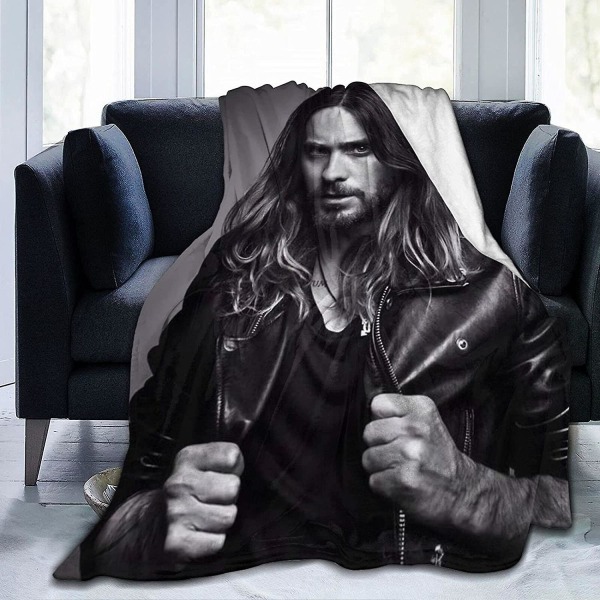 Jared Leto-filt Ultramjuk flanellfilt 3d- print Fluffig plyschfilt Sängdekoration Sängfilt för vardagsrummet Sovrumsdekoration (3 storlekar)-b4 60x50in 150x125cm