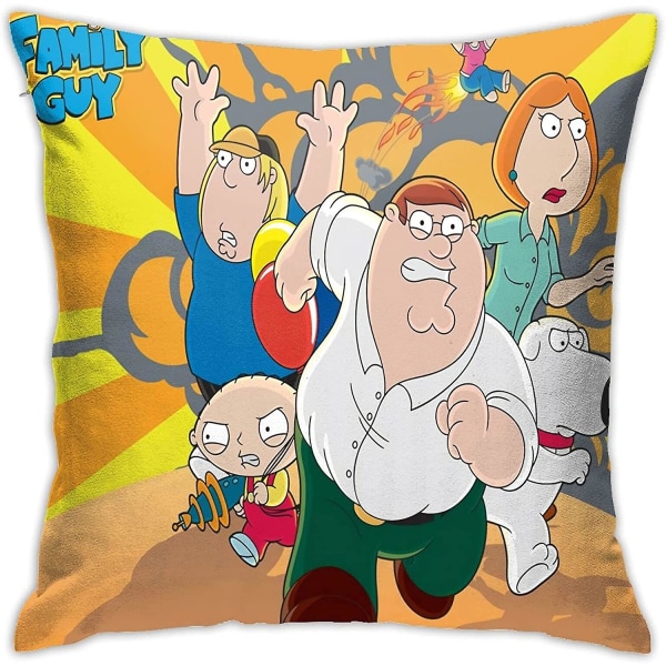 Family Guy fyrkantiga slängkuddar, dekorativa kuddfodral, mjuka örngott Bekväma kuddfodral Mode kuddfodral till vardagsrum, sovrum, soffa, soffa
