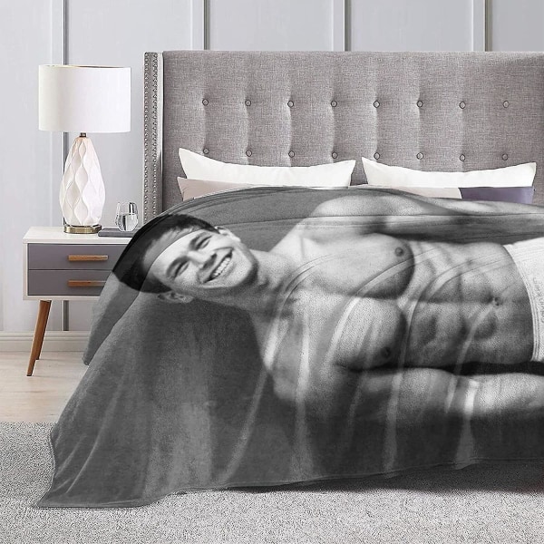 Mark Wahlberg Mjuk och behaglig varm fleecefilt för soffa, säng, kontorsknäskydd,säng Bilcampsoffa Mysig Fluffig plysch filtar-svart-b89 80x60in 200x150cm