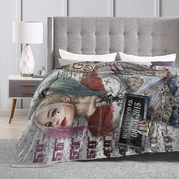 Harley Quinn filt Mjuk slängfilt för soffa och soffa Komfortsäng filtar för vardagsrum -w354 50x40in 125x100cm