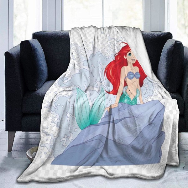 Vintage Princess Ariel Huvfilt,modedesignfilt,lätt,bekväm,alla säsonger Flera storlekar för vuxna barn Tonåringar Välmatchad säng 80x60in 200x150cm