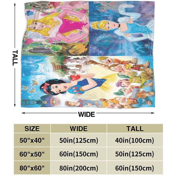 Disney Princess Ultramjuk mikrofleecefilt Mjuk och varm digitalt printed filt Flanell-slängfilt Mas Födelsedagspresent, välmatchad Be 50x40in 125x100cm