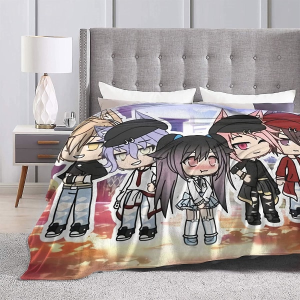 Gacha Life Flanell Sängfilt Lätt mysig plysch Microfiber Överkast Nyhet Sängbäddssoffa Softquilt -x246 80x60in 200x150cm