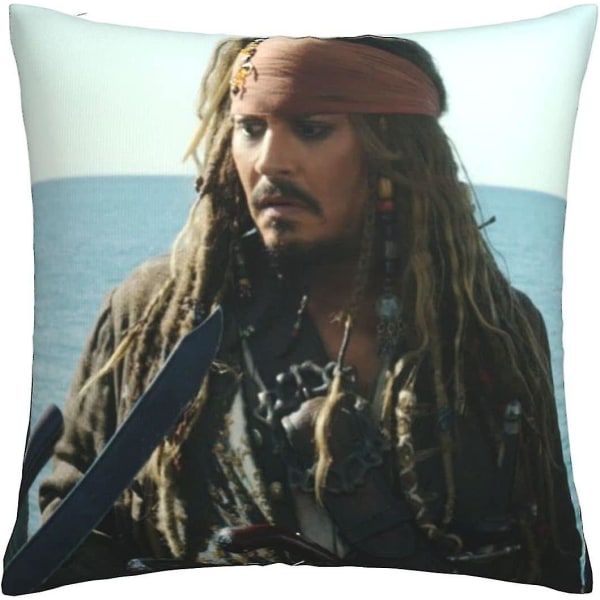 Pirates Of The Caribbean Kuddfodral Bekväma kuddfodral Fyrkantigt cover Mjukt örngott för soffa sovrum hem bil med osynlig dragkedja 1