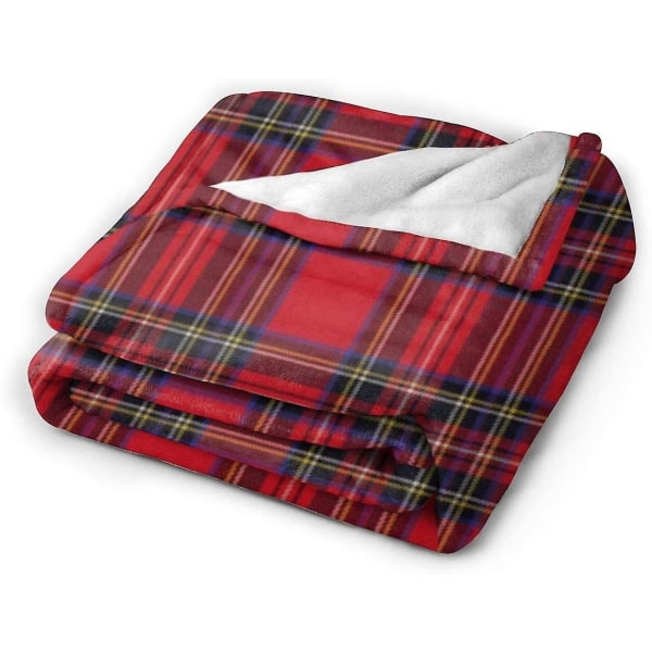 Royal Stewart Tartan Slängfilt Mjuk flanell Fleece Varm filt för soffa, säng, soffa, stol, kontor, resa, camping-r100 50x40in 125x100cm