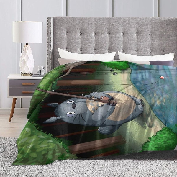 Vintage My Neighbor Totoro Fleece Täcke Lättviktsfilt Andas Mysig Sängfilt Flera storlekar För Vuxna Barn Tonåringar Great Bedro 80x60in 200x150cm
