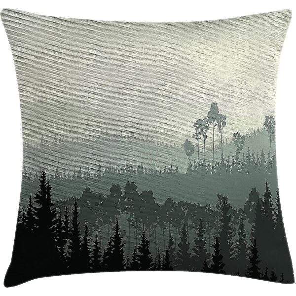 Cover, Panorama Of A Valley And Mystic Forest Of Pine Trees Natureme, 18" X 18", Grönt äggskal