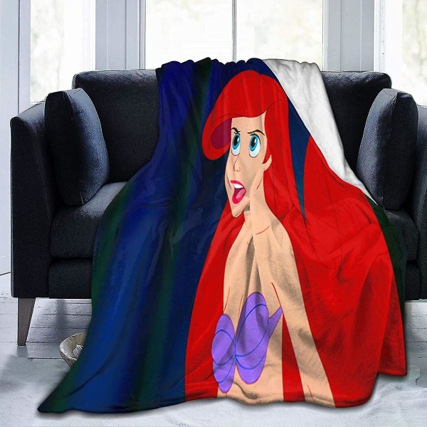 Vintage Princess Ariel Fleece filt Flanell Fluffig Täcke Sovrum Sängkläder Inredning Mjuk Mysig Flera storlekar För vuxna Barn Tonåringar Fantastiskt sovrum 60x50in 150x125cm