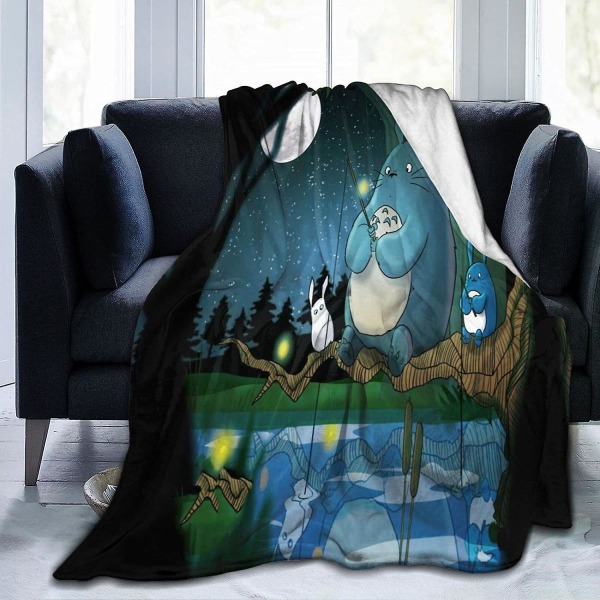 My Neighbor Totoro Slängfilt - Luury Shaggy Warm Fuzzy Fluffy Elegant Långt hår Tvättbar dekorationsfilt för soffa soffa och säng välmatchad Be 50x40in 125x100cm