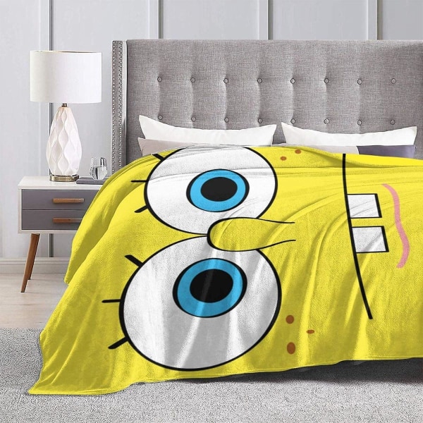 Svampbobs mjuka filt Anime Cartoon Ultramjuk mikrofleece mysig soffa filt -n522 50x40in 125x100cm