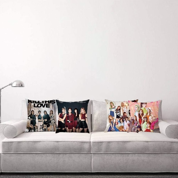 Kpop Två gånger Dubbelsidig Foto Håll Kudde Bolster Soffa Kudde Örngott(h03-decor)-h02-decor 18"x18"