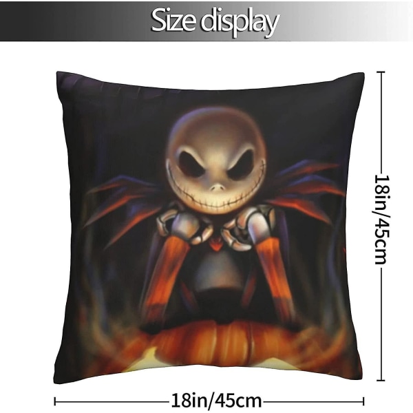 Mjukt och skönt The Nightmare Before Christmas Kuddfodral 45cm X 45cm Fyrkantigt kuddfodral för soffa sovrum Bil utomhusdekor 18x18 tum