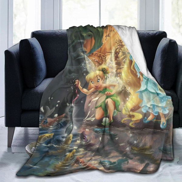 Disney Fairy Throw Filt - Luury Shaggy Warm Fuzzy Fluffy Elegant långt hår Tvättbar dekorationsfilt för soffa soffa och säng Välmatchat sovrum 80x60in 200x150cm