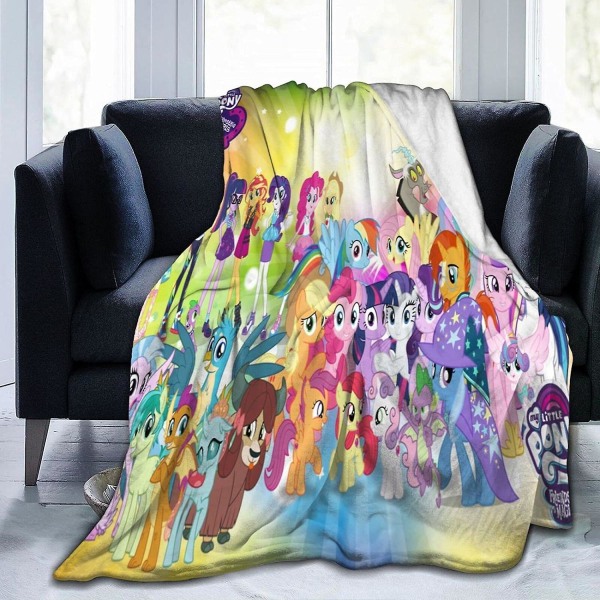 My Little Pony Throw Filt,plysch flanelltillbehör för soffa och säng,supermjuk vändbar tv-filt,komfort vårdande present Flera storlekar Välmatchad B 60x50in 150x125cm