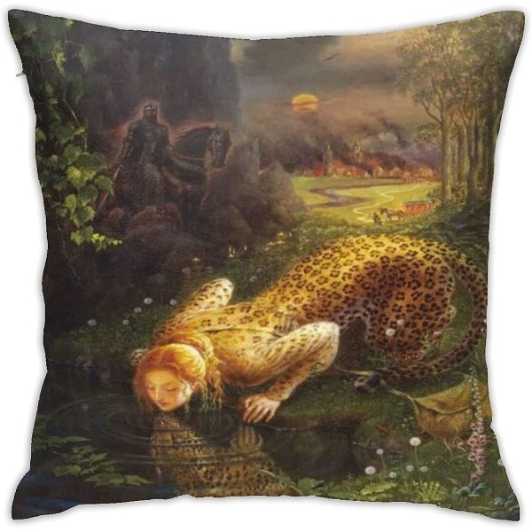 Bekväma dekorativa kuddfodral Örngott, Cheshire Cat Alice In Wonderland Print, Mjuk fyrkantig slängkudde för soffa Soffa Stol 45cm X 45c