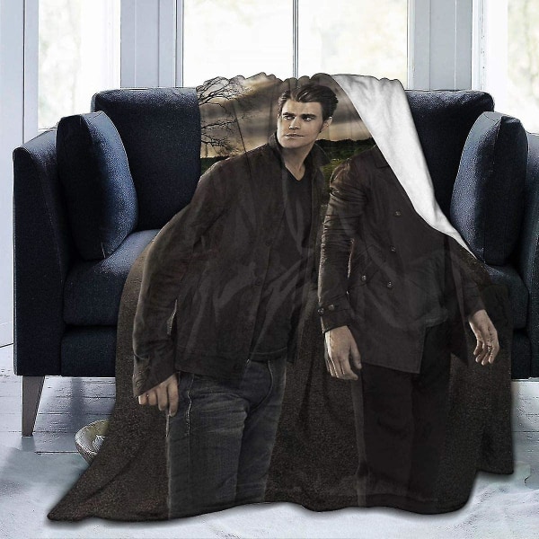 Damon-stefan-salvatore filt Ultramjuk mikrofleecefilt Lätt mysig flanell-slängfilt för vuxna Dekor Present-n372 80x60in 200x150cm