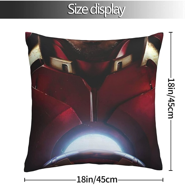 Mjukt och bekvämt Iron Man cover, dubbelsidigt tryck (utan fyllmedel) Örngott Square Hull House Cover 45 X 45 Cm