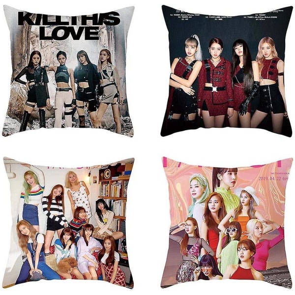 Kpop Två gånger Dubbelsidig Foto Håll Kudde Bolster Soffa Kudde Örngott(h03-decor)-h02-decor 18"x18"