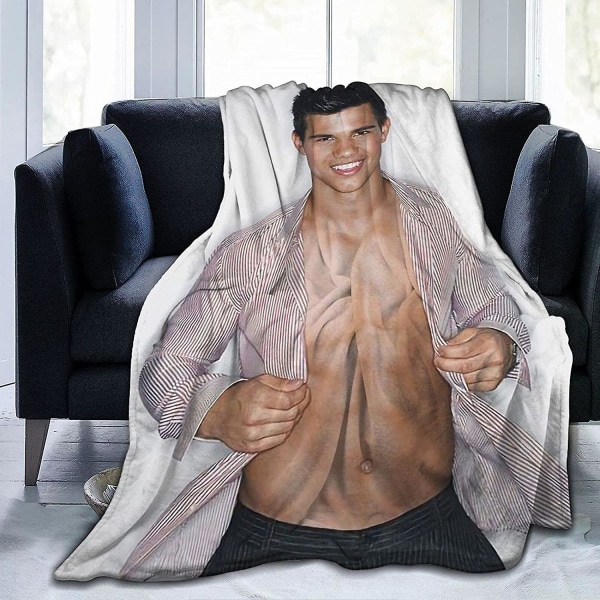 Taylor Lautner filt Jacob Black Ultramjuk flanellfilt 3d- print Fluffig plyschfilt Sängkläder Inredning Sängfilt För Vardagsrum Sovrum Sovsal D 80x60in 200x150cm
