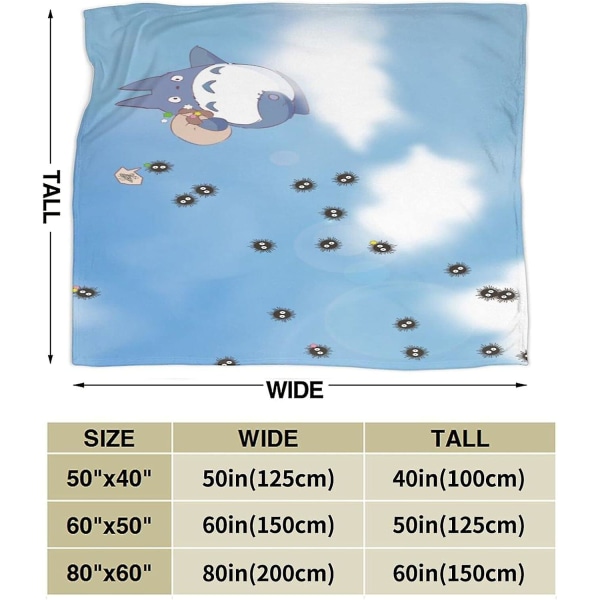 Totoro Sängfilt Lättvikts Sängfilt För Barn Vuxna Mjuk Varm Flanell Sängfilt. För säng, soffa, camping och resor Välmatchat sovrum Acc 50x40in 125x100cm