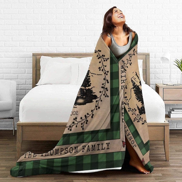 Green Buffalo Check Rustik Cabin Personlig plädfilt Mjuk flanell Fleece Varm filt för soffa,säng,soffa,stol,kontor,resor,camping-r522 50x40in 125x100cm