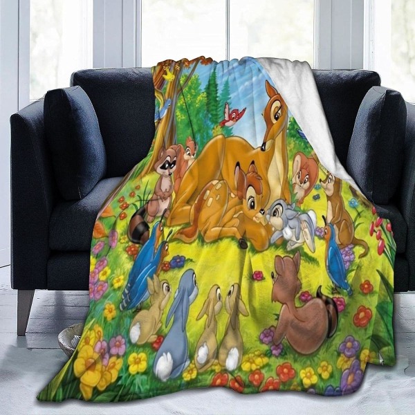 Disney Bambi Ultra-mjuk mikrofleecefilt Släng Supermjuk Anti-pilling Lätt soffa Plysch Säng Soffa Vardagsrum Flera storlekar Välmatchad Be 80x60in 200x150cm