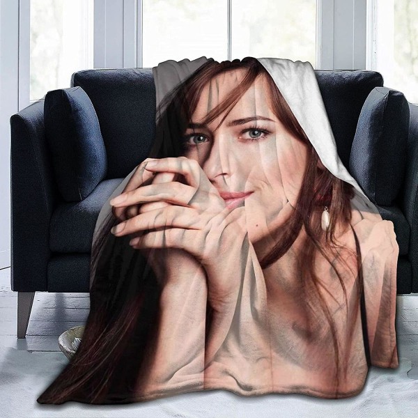 Dakota Johnson-filt Ultramjuk flanellfilt 3d- print Fluffig plyschfilt Sängdekoration Sängfilt till vardagsrummet Sovrumsdekoration 50x40in 125x100cm