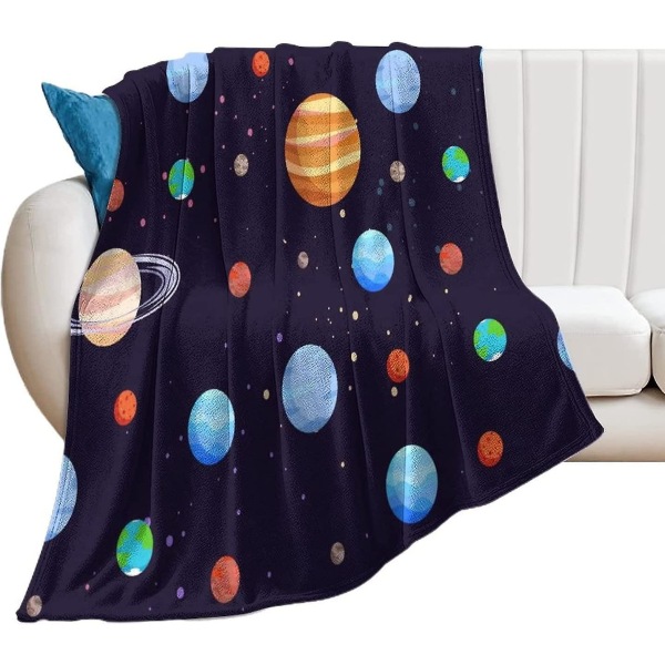 Space Fleece Täcke Lätt Mjuk Mysig Bäddsoffa Vardagsrum All Season-p239 50x40in 125x100cm