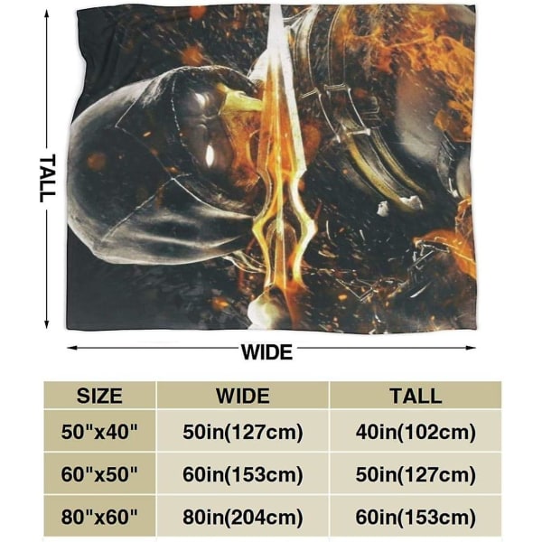 Mor-tal Kom-bat mjuk fleecefilt för soffa eller säng Varmtäcke för vuxna eller barn 60x50in 150x125cm