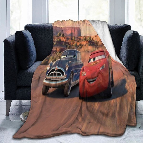 Cars Lightning Mcqueen Fleece Täcke, All Seasons Lätt Fuzzy Warm Super Mjuk plysch filt för säng, soffa och soffa, välmatchat sovrum 50x40in 125x100cm