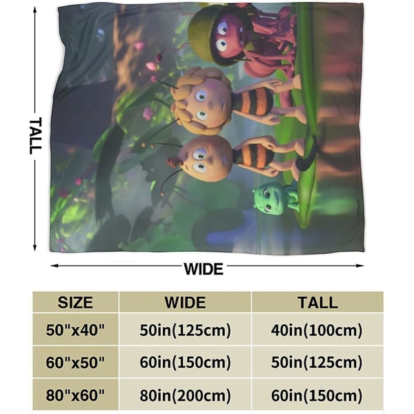 Maya The Bee Ultramjuk mikrofleecefilt Heminredning Lättvikt för soffa -q280 80x60in 200x150cm