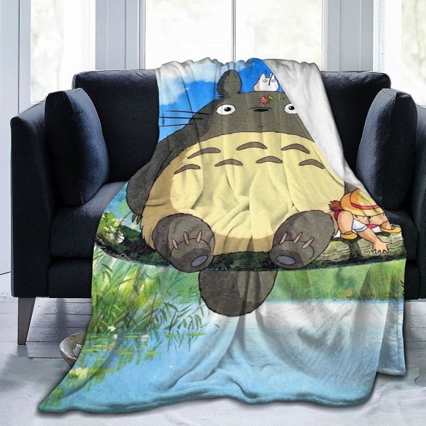 Vintage Totoro Ultra Soft Fleece Täckfilt Mysigt Varm Plysch Täcke Bäddsoffa Soffa Flera storlekar För Vuxna Barn Tonåringar Välmatchat sovrum 50x40in 125x100cm