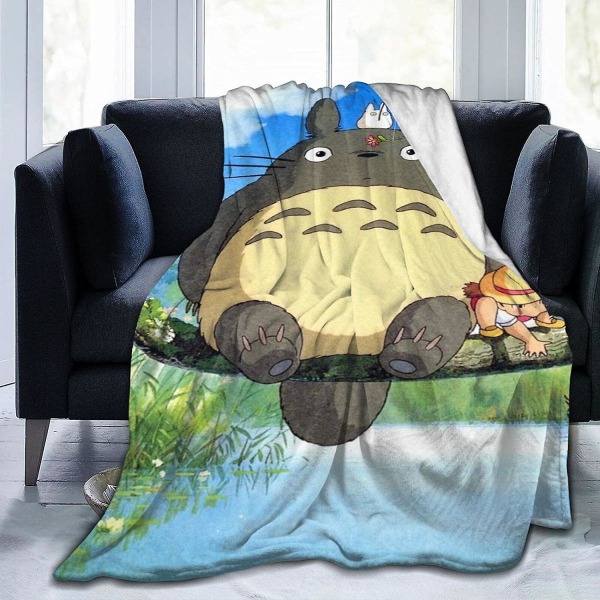 Vintage Totoro Ultra Soft Fleece Täckfilt Mysigt Varm Plysch Täcke Bäddsoffa Soffa Flera storlekar För Vuxna Barn Tonåringar Välmatchat sovrum 80x60in 200x150cm