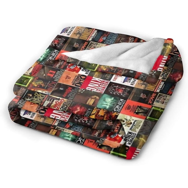 Stephen King Cover Collage Ultra- Mjuk Fluffig Micro Fleece Flanell Filt Soffa -y491 80x60in 200x150cm