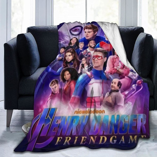 Henry Danger Mjuk och behaglig varm fleecefilt för soffa,kontorssäng Bil Campsoffa Mysig Fluffig plysch slängfiltar Strandfiltar-d250 60x50in 150x125cm