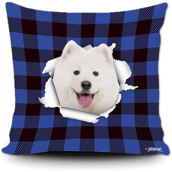 Samojed Heminredning Släng Case Rolig Valp Case För Soffa Soffa Sovrum 16 X 16 tum, dubbelsidig utskrift