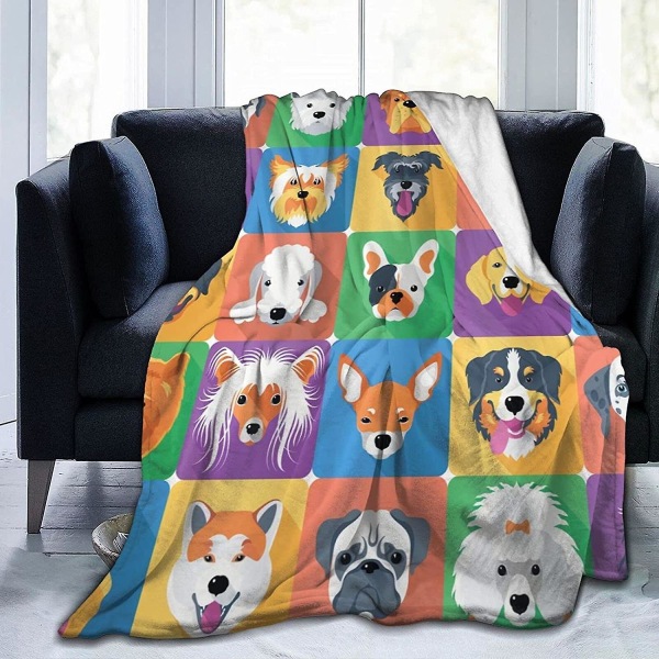 Hundraser och profiler av husdjur Shepherd Terrier Ultramjukt mikrofleecefilt Heminredning Lättviktssäng för soffa -q284 60x50in 150x125cm