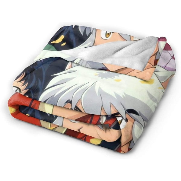 Inuyasha Fleece Vändbar Mysig Sängfilt Anime Vinterfilt Sesshomaru Förtjockning Håll värmen För Soffa Bäddsoffa Campingch-f592 60x50in 150x125cm