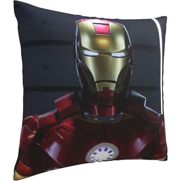 Mjukt och bekvämt Iron Man cover Dekorativt fyrkantigt cover Soffa Bil Örngott För Utomhusdekor Hem Sängdekoration 45cm X 45cm,dubbel