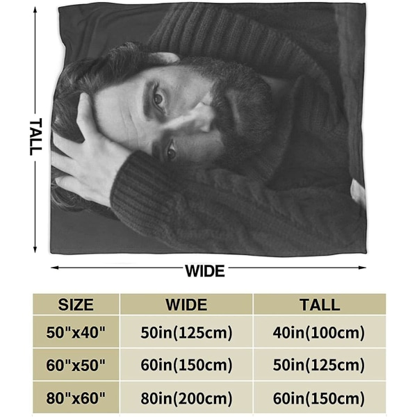 Adrien Brody filt Ultramjuk flanellfilt 3d- print Fluffig plyschfilt Sängdekoration Sängfilt för vardagsrumsrum Sovrumsdekoration (3 storlekar)- 80x60in 200x150cm