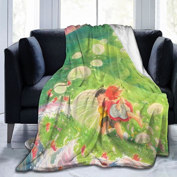 Ponyo Ultramjuk mikrofleecefilt Heminredning Lättvikt för bäddsoffa -q375 60x50in 150x125cm