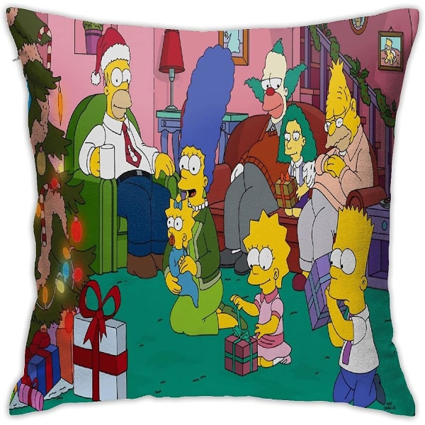 The Simpsons kuddfodral Mjuka dekorativa örngott för soffa, säng, soffa 18"x18"