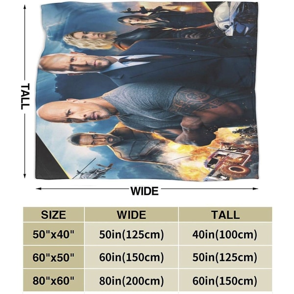 Fast Furious kastfilt, plysch flanelltillbehör för soffa och säng, supermjuk vändbar tv-filt, bekväm vårdande present Flera storlekar Välmatchad säng 80x60in 200x150cm