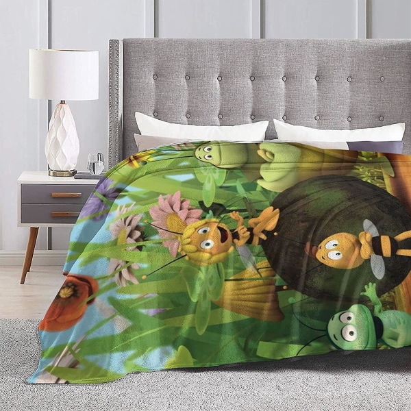 Maya The Bee Ultramjuk mikrofleecefilt Heminredning Lättvikt för soffa -q497 50x40in 125x100cm