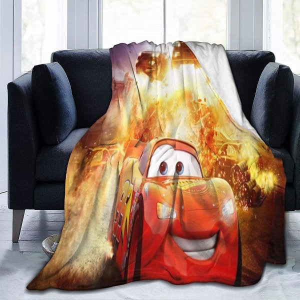 Cars Lightning Mcqueen filt Ultramjuk mikrofleecefilt Soffa soffa Sängfilt -w241 80x60in 200x150cm