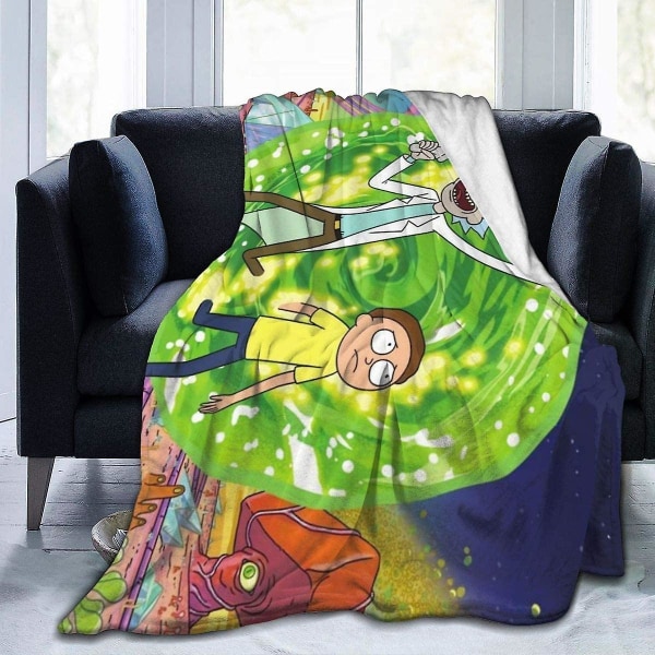 Ri_ck And Mor_ty Ultramjuk mikrofleecefilt Anti-pilling Flanell Sleep Comfort Supermjuk sofffilt -w446 50x40in 125x100cm