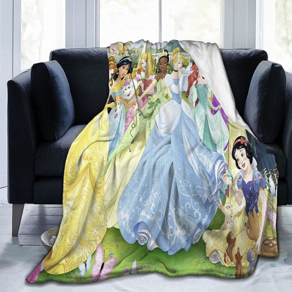 Disney Princess Queen Size mjuk mikrofleecefilt, supervarm, luury, lätt, fuzzy, fleecefilt Hela säsongen för soffa, soffa, sängfilt Great Be 60x50in 150x125cm